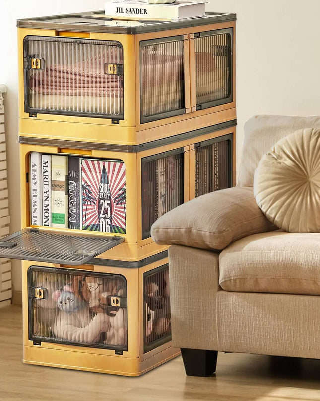 foldable storage bins
stackable storage containers
closet organizer bins
collapsible storage boxes
storage bins with lids
rolling storage organizer
plastic storage containers
home storage solution
multifunction storage bins
lockable organizer boxes