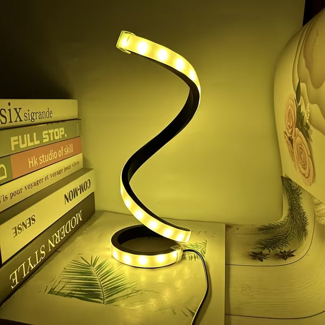 2Pcs Creative Spiral Three-Color Adjustable LED Desk Lamp