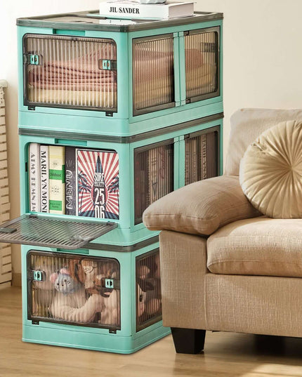 foldable storage bins
stackable storage containers
closet organizer bins
collapsible storage boxes
storage bins with lids
rolling storage organizer
plastic storage containers
home storage solution
multifunction storage bins
lockable organizer boxes