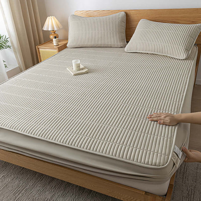 Quilted Waterproof Fitted Sheet for Single Bed