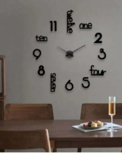 Huge Frameless Big Wall Clock Modern Home Decoration