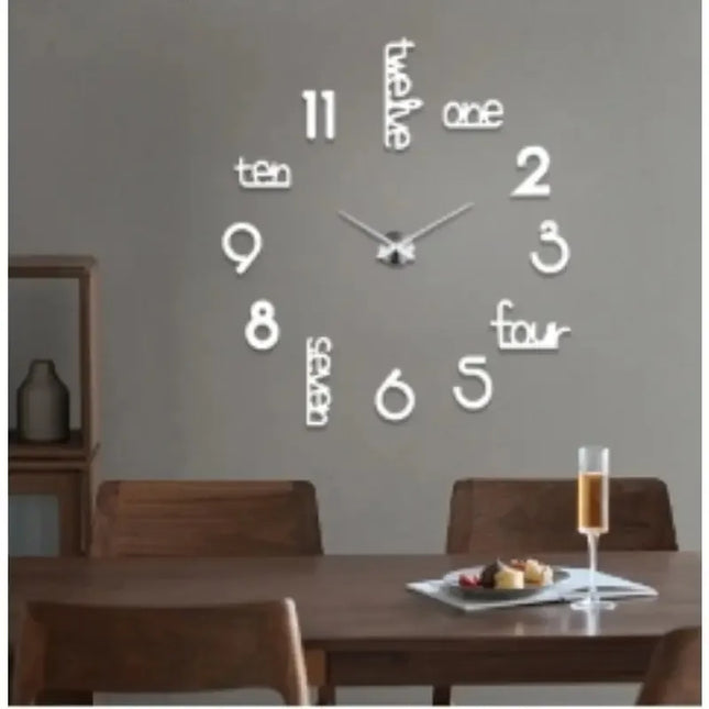 Huge Frameless Big Wall Clock Modern Home Decoration