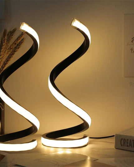 2Pcs Creative Spiral Three-Color Adjustable LED Desk Lamp