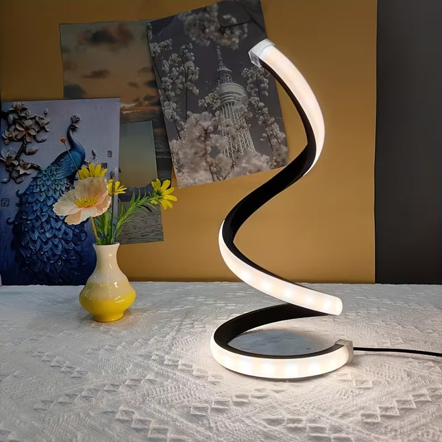 2Pcs Creative Spiral Three-Color Adjustable LED Desk Lamp