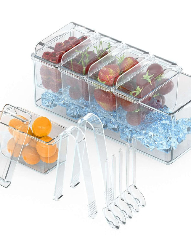  Ice Chilled Condiment Caddy for Kitchen or Bar