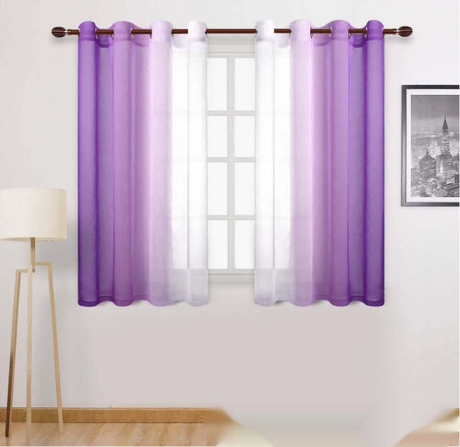 Gradient Sheer Curtains for Balcony