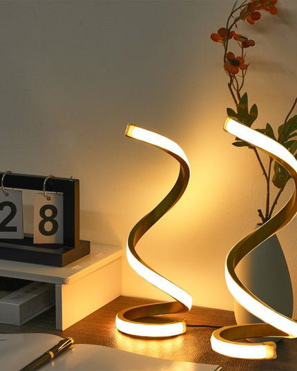 2Pcs Creative Spiral Three-Color Adjustable LED Desk Lamp