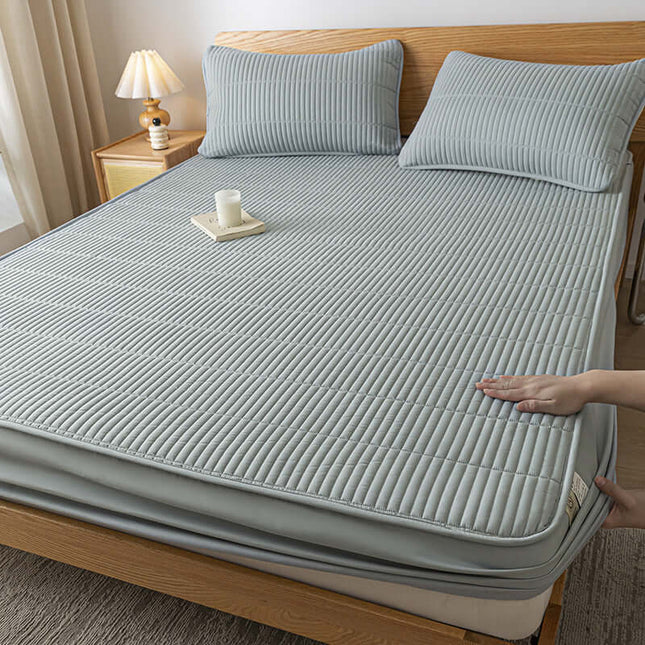 Quilted Waterproof Fitted Sheet for Single Bed