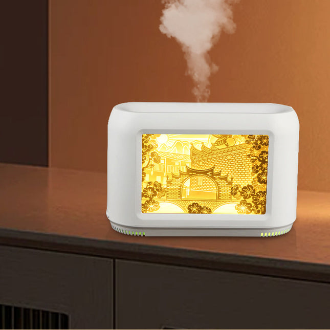 Decorative Paper-Cut Light Box Humidifier