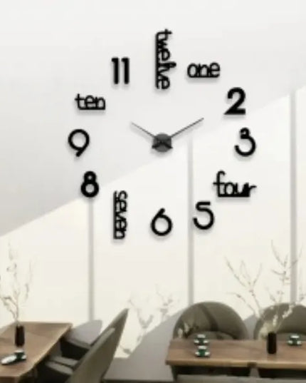 Huge Frameless Big Wall Clock Modern Home Decoration