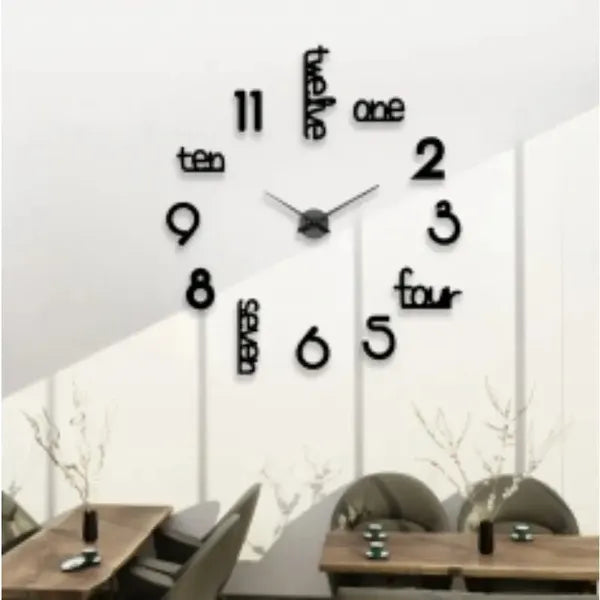 Huge Frameless Big Wall Clock Modern Home Decoration